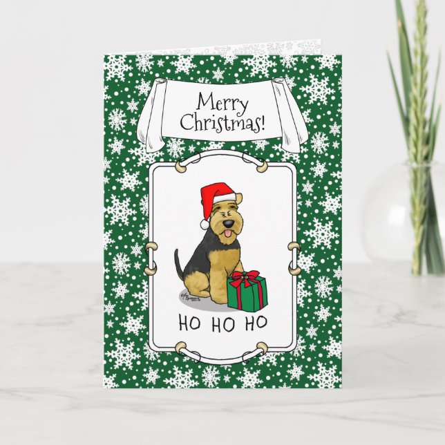 Weihnachts Weihnachtsmann Hat Welsh Terrier Dog Ni Karte (Vorderseite)