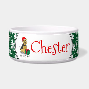 Weihnachts Weihnachtsmann Hat Welsh Terrier Dog Ni Napf