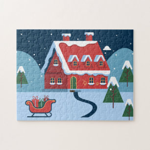 Weihnachts-Weihnachtsmann-Haus-Kind