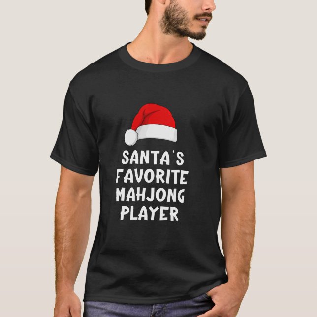 Weihnachts-Weihnachtsmann Lieblings-Mahjong-Spiele T-Shirt (Vorderseite)