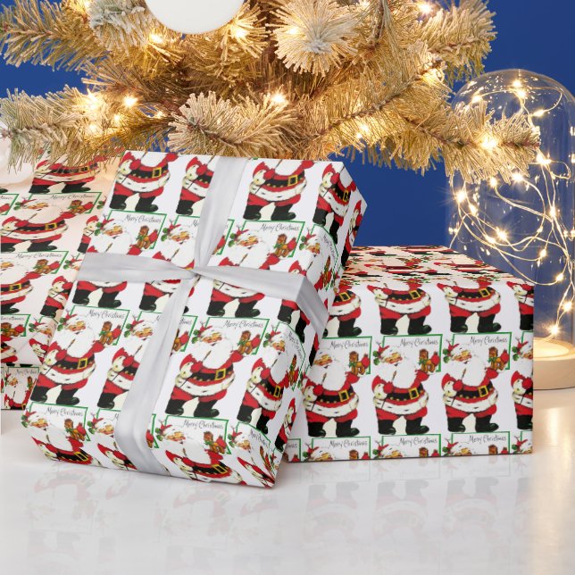 Weihnachts Weihnachtsmann Malerei Toy Horse Retro Geschenkpapier (Feiertage)