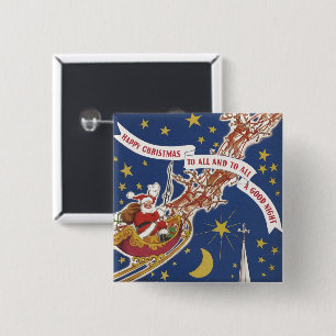 Weihnachts-Weihnachtsmann mit Rentier Button