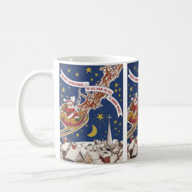 Weihnachts-Weihnachtsmann mit Rentier Kaffeetasse (Links)