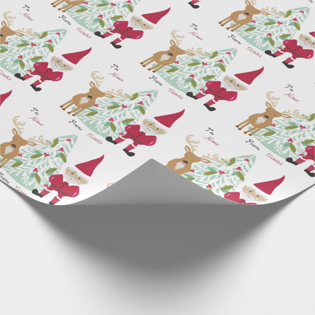 Weihnachts-Weihnachtsmann nach und nach dem Namen Geschenkpapier (Ecke)