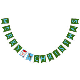 Weihnachts-Weihnachtsmann-Reindeer-Grün-Banner Wimpelkette
