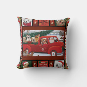 Weihnachts-Weihnachtsmann-Rottruck-Golden Retrieve Kissen