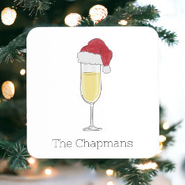 Weihnachts-Weihnachtsmannmütze Champagne Rechteckiger Pappuntersetzer