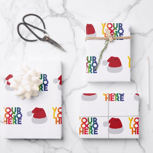 Weihnachts-Weihnachtsmannmütze für einfache Geschä Geschenkpapier Set (Vorderseite)