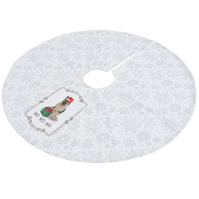 Weihnachts-Weihnachtsmannmütze German Shepherd Dog Fleece Weihnachtsbaumdecke (Schrägansicht)