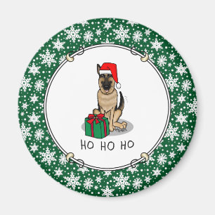 Weihnachts-Weihnachtsmannmütze German Shepherd Dog Magnet