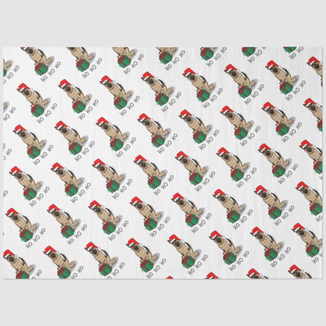 Weihnachts-Weihnachtsmannmütze German Shepherd Dog Seidenpapier (Vorderseite)