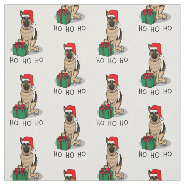 Weihnachts-Weihnachtsmannmütze German Shepherd Dog Stoff (Muster)