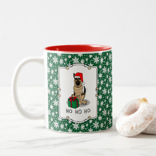 Weihnachts-Weihnachtsmannmütze German Shepherd Dog Zweifarbige Tasse