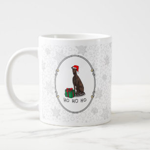 Weihnachts-Weihnachtsmannmütze Grauhund Hund (Blin Jumbo-Tasse
