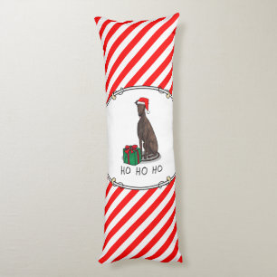 Weihnachts-Weihnachtsmannmütze Grauhund Hund (Blin Seitenschläferkissen