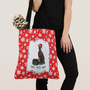 Weihnachts-Weihnachtsmannmütze Grauhund Hund (Blin Tasche