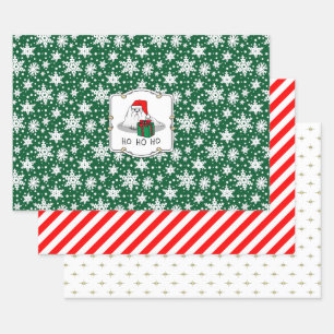 Weihnachts-Weihnachtsmannmütze Malteser Hund Niedl Geschenkpapier Set