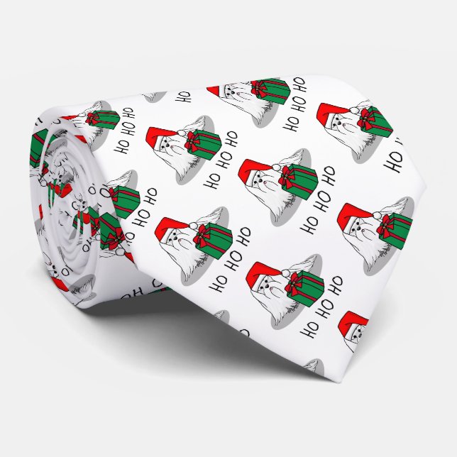Weihnachts-Weihnachtsmannmütze Malteser Hund Niedl Krawatte (Gerollt)