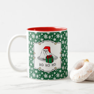 Weihnachts-Weihnachtsmannmütze Malteser Hund Niedl Zweifarbige Tasse