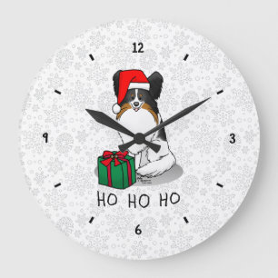 Weihnachts-Weihnachtsmannmütze Papillon (trifarbig Große Wanduhr