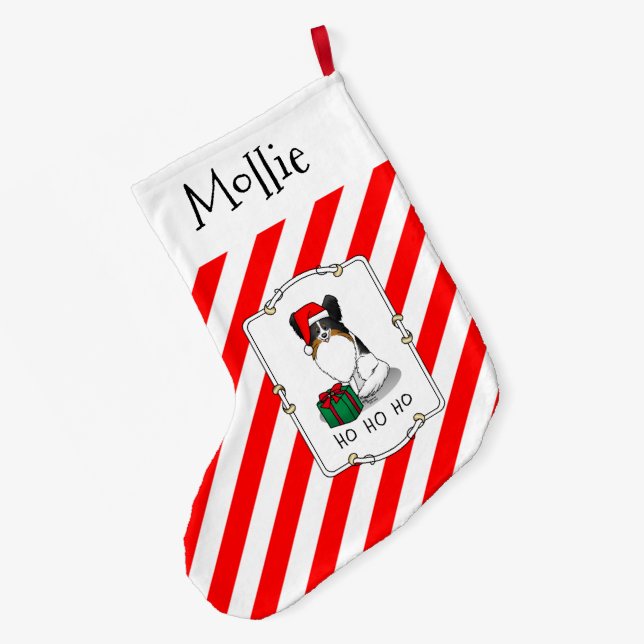 Weihnachts-Weihnachtsmannmütze Papillon (trifarbig Großer Weihnachtsstrumpf (Rückseite (Hängend))