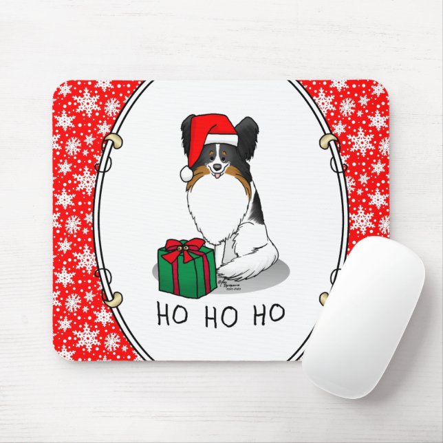 Weihnachts-Weihnachtsmannmütze Papillon (trifarbig Mousepad (Mit Mouse)