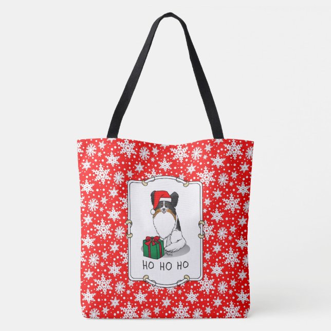 Weihnachts-Weihnachtsmannmütze Papillon (trifarbig Tasche (Rückseite)