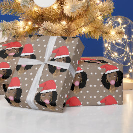 Weihnachts-Weihnachtsmannmütze, Schwarze Frau, Bub Geschenkpapier