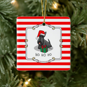 Weihnachts-Weihnachtsmannmütze Scottish Terrier (s Keramikornament
