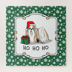 Weihnachts-Weihnachtsmannmütze Shih Tzu (bräunlich