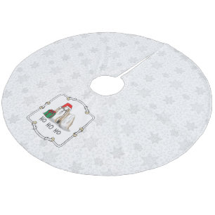 Weihnachts-Weihnachtsmannmütze Shih Tzu (bräunlich Fleece Weihnachtsbaumdecke