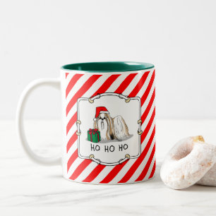 Weihnachts-Weihnachtsmannmütze Shih Tzu (bräunlich Zweifarbige Tasse