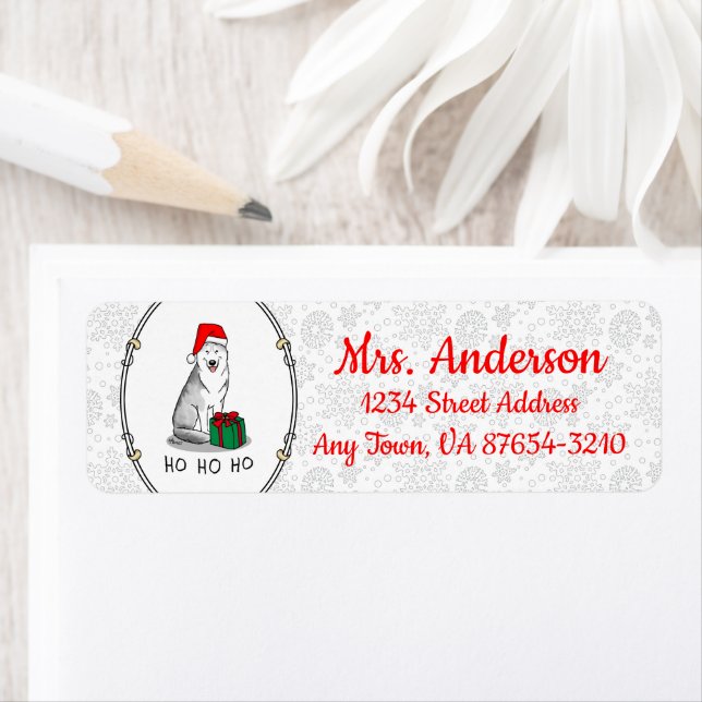 Weihnachts-Weihnachtsmannmütze Sibirischer Husky ( (Insitu)