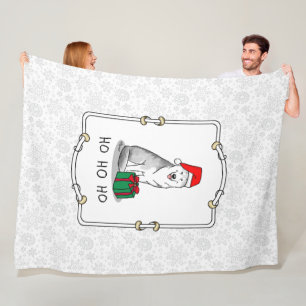 Weihnachts-Weihnachtsmannmütze Sibirischer Husky ( Fleecedecke