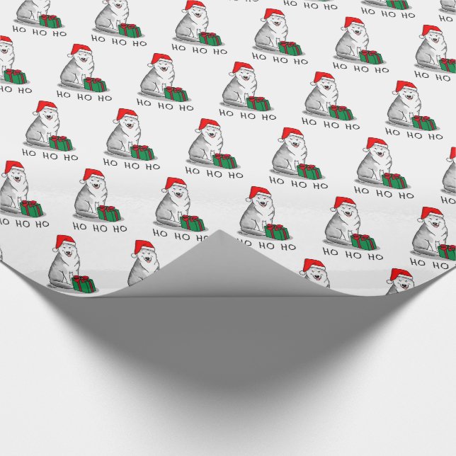 Weihnachts-Weihnachtsmannmütze Sibirischer Husky ( Geschenkpapier (Ecke)