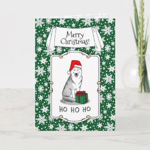 Weihnachts-Weihnachtsmannmütze Sibirischer Husky ( Karte