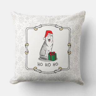 Weihnachts-Weihnachtsmannmütze Sibirischer Husky ( Kissen