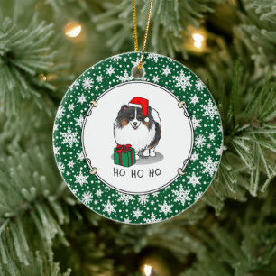 Weihnachts-Weihnachtsmannmütze Spitz (in drei Farb Keramik Ornament