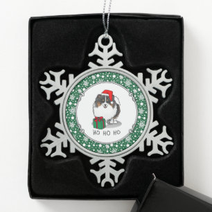 Weihnachts-Weihnachtsmannmütze Spitz (in drei Farb Schneeflocken Zinn-Ornament