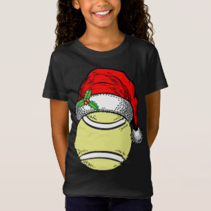 Weihnachts-Weihnachtsmannmütze Tennis Funny-Gesche T-Shirt