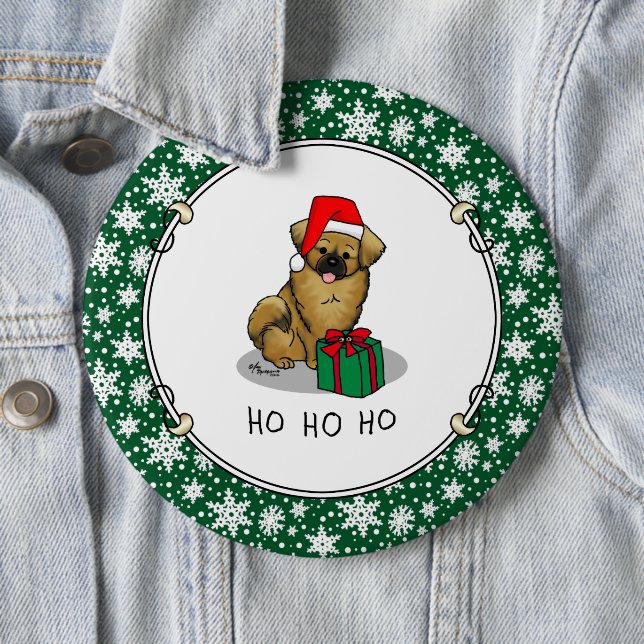 Weihnachts-Weihnachtsmannmütze Tibetisch Spanisch  Button (Beispiel)