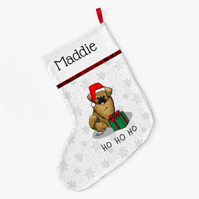Weihnachts-Weihnachtsmannmütze Tibetisch Spanisch  Großer Weihnachtsstrumpf (Rückseite (Hängend))