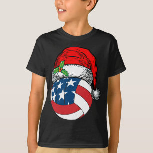 Weihnachts-Weihnachtsmannmütze Volleyball Sport Fu T-Shirt