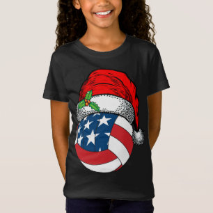 Weihnachts-Weihnachtsmannmütze Volleyball Sport Fu T-Shirt