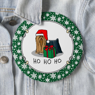 Weihnachts-Weihnachtsmannmütze Yorkshire Terrier Y Button