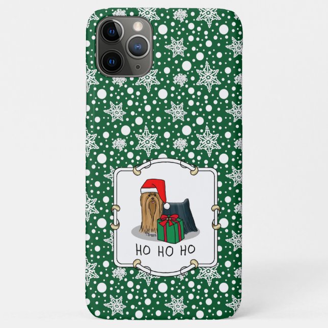 Weihnachts-Weihnachtsmannmütze Yorkshire Terrier Y Case-Mate iPhone Hülle (Rückseite)