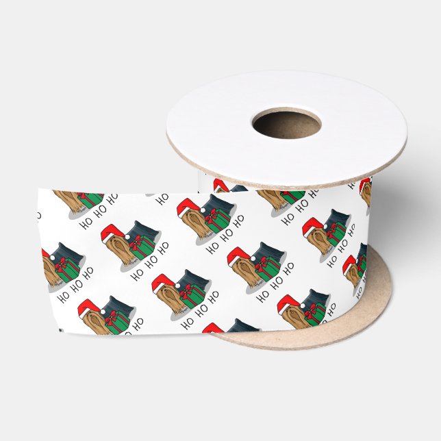 Weihnachts-Weihnachtsmannmütze Yorkshire Terrier Y Satinband (Spule)
