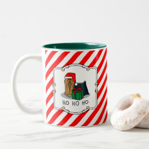 Weihnachts-Weihnachtsmannmütze Yorkshire Terrier Y Zweifarbige Tasse