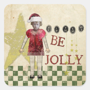 Weihnachts-Weihnachtsmarke Weihnachtskleber Quadratischer Aufkleber