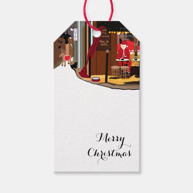 Weihnachts-Weihnachtsmarken in Paris Geschenkanhänger (Vorderseite)